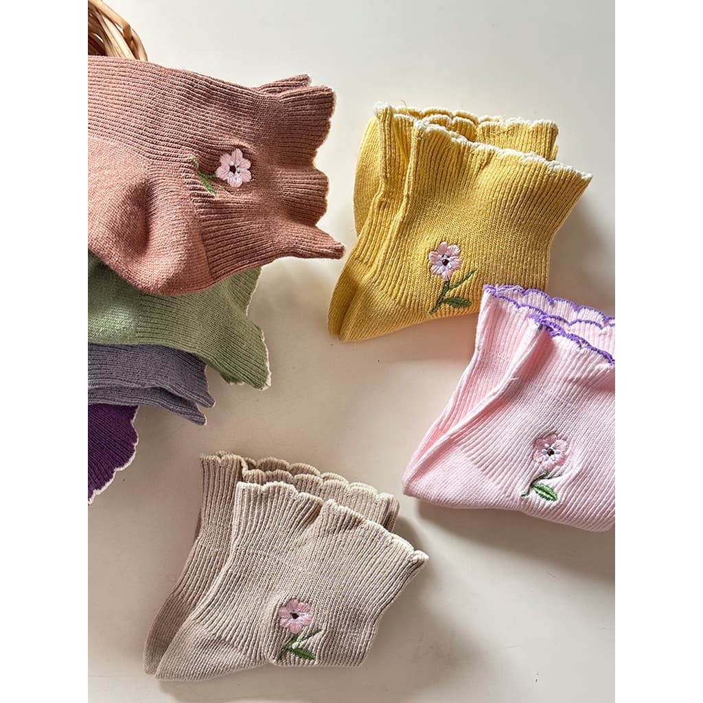 Meias de renda femininas meias de tubo médio puro algodão boca solta não estrangular pés boca larga meias de confinament