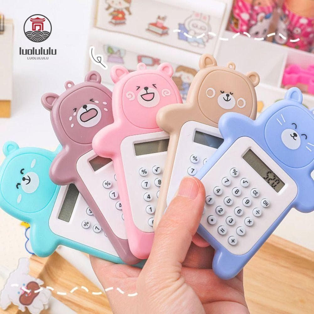LUOLULULU Mini Calculadora , Calculadoras Científicas Com Display De 8 Dígitos , De Estudante Em Forma De Urso