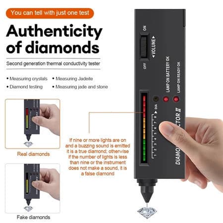 Profissional De Alta Precisão Led Diamante Tester Caneta Jóias Gem Seletor Ferramenta Identificação Para Ouro Jade E Tes