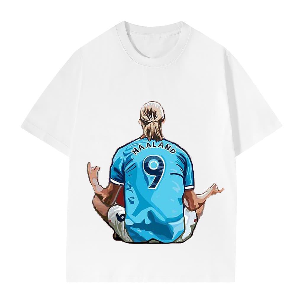 Camiseta Streetwear Haaland Inverno 9 - Oversized Algodão Premium Pesado Camisão Masculino Feminino Gringa Y2K Casual