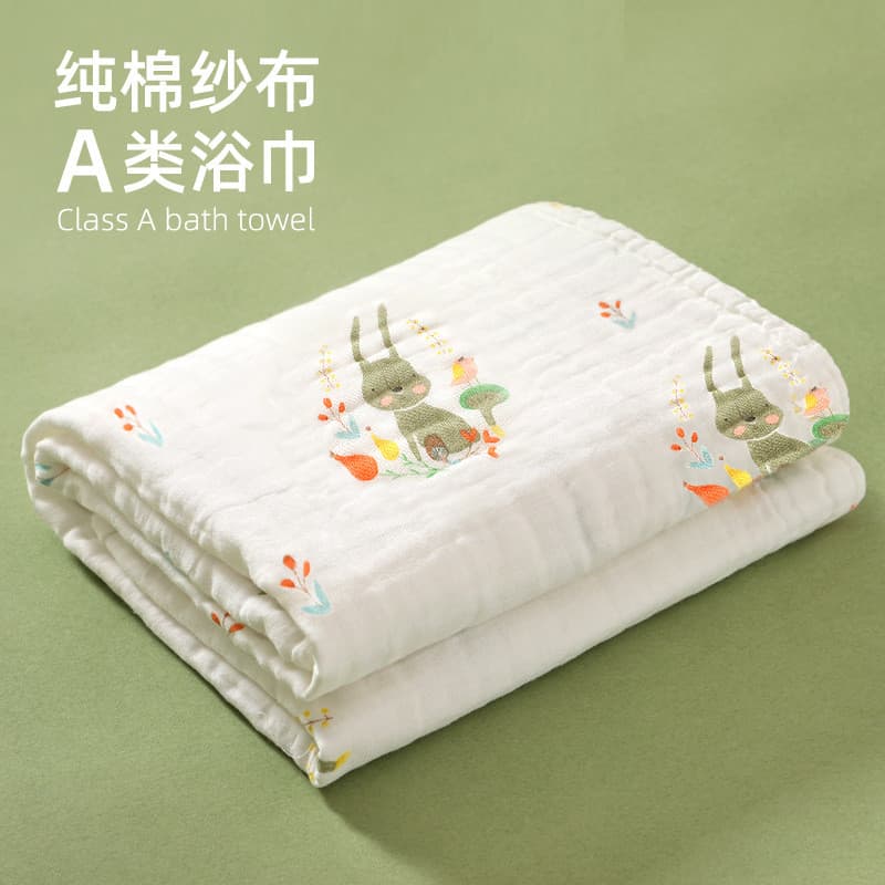 Jingqi toalha de banho para bebês, gaze de algodão puro, Super macia, absorvente, envoltório para recém-nascidos, envolt