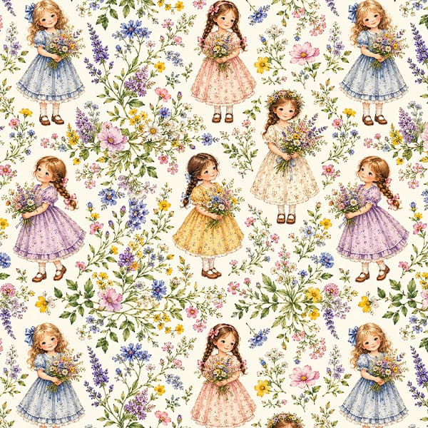 Tecido Tricoline Digital Estampado Pequenas Floristas Pano Artesanato Mesa Cozinha