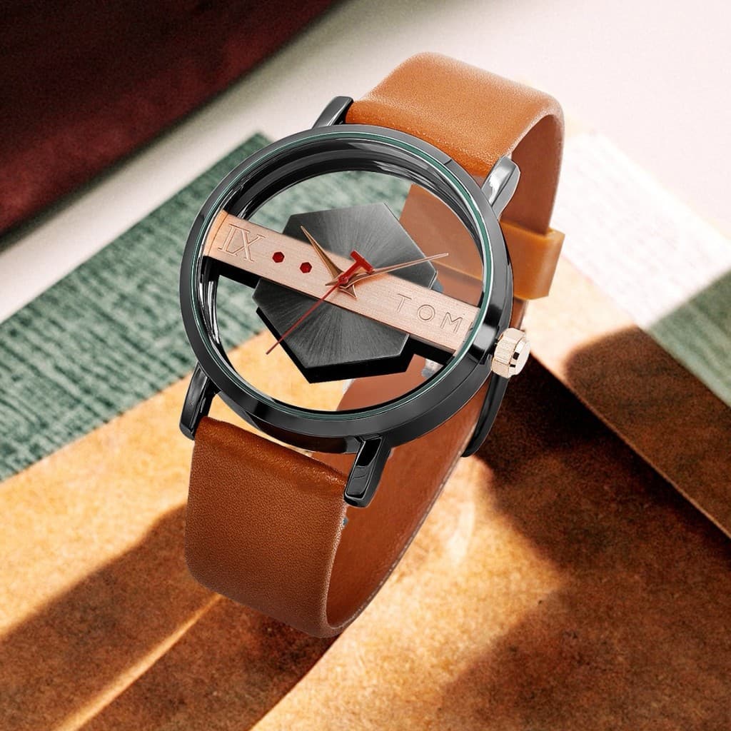 [Novo estilo] Design oco relógio transparente unissex moda Casual simples versão coreana masculino feminino relógio à pr