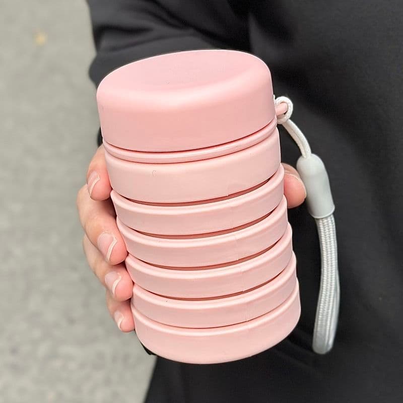 Simples dobrável copo de água menina verão estudante portátil resistente ao choque copo de acompanhamento acampamento ao