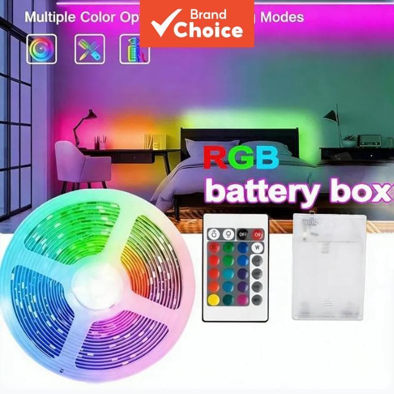 Caixa de bateria Fita LED 10m com controle remoto para quarto RGB luz flexível