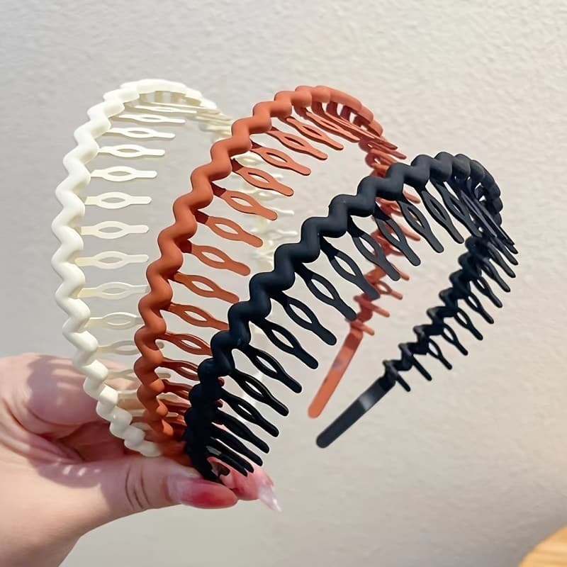Conjunto de 1/2/3 tiaras flexíveis em zigzag, antideslizantes, para mulheres e meninas.