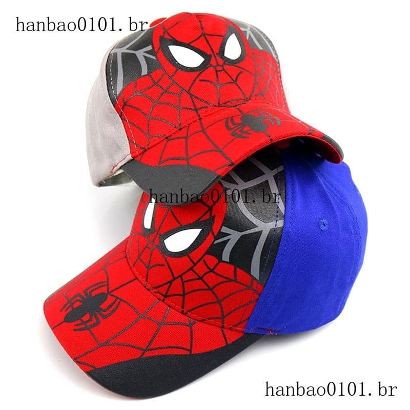 Boné de desenho animado do Homem-Aranha da Disney, boné de beisebol estilo hip-hop infantil, boné de verão para meninos