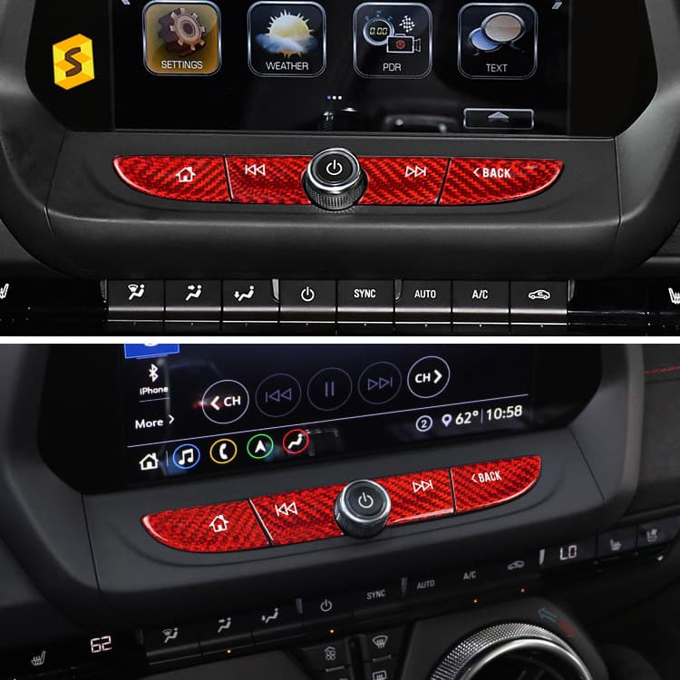 premium-Sha Capa De Chave De Navegação De Fibra De Carbono Acessórios Interiores Do Carro Adesivo Decoração Proteção Par