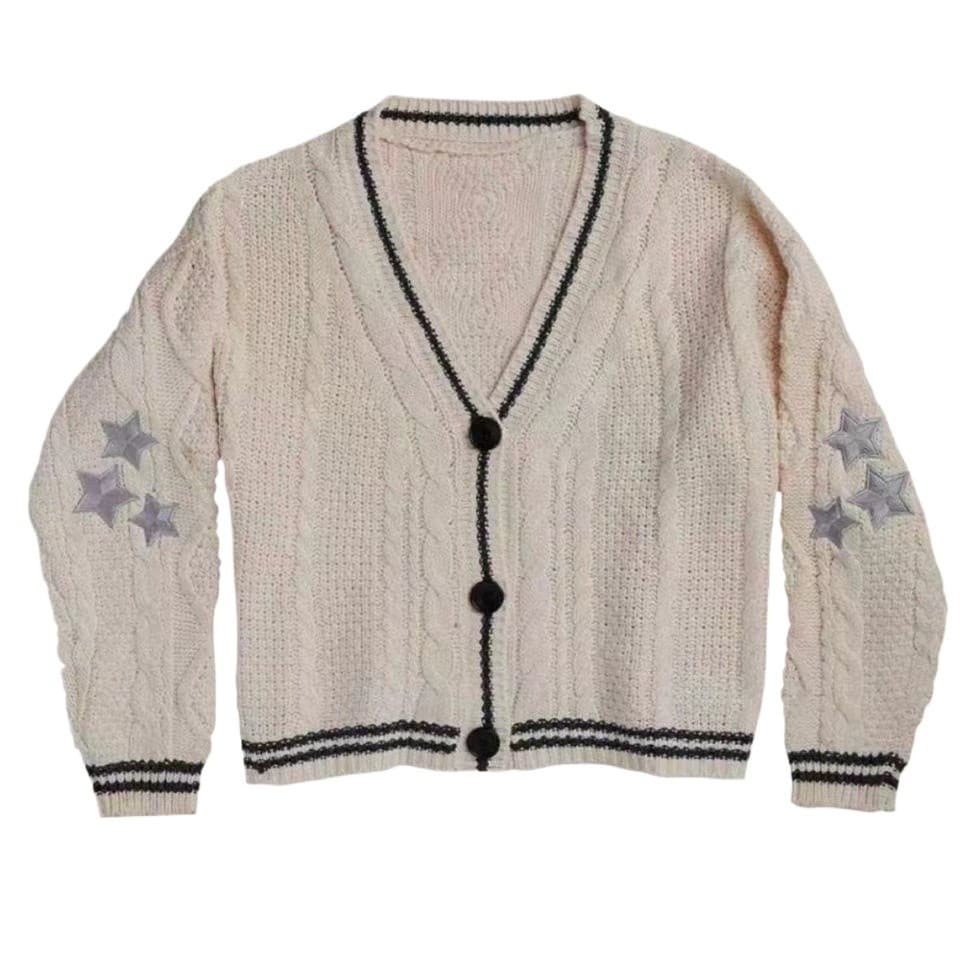 Bordado Estrela Retro Cardigan Valentine Presente 20261688