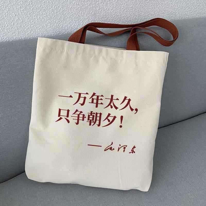 Bolsa de lona Original com ventilador leve, nova bolsa de lona pintada à mão, bolsa de ombro com zíper, bolsa de proteçã
