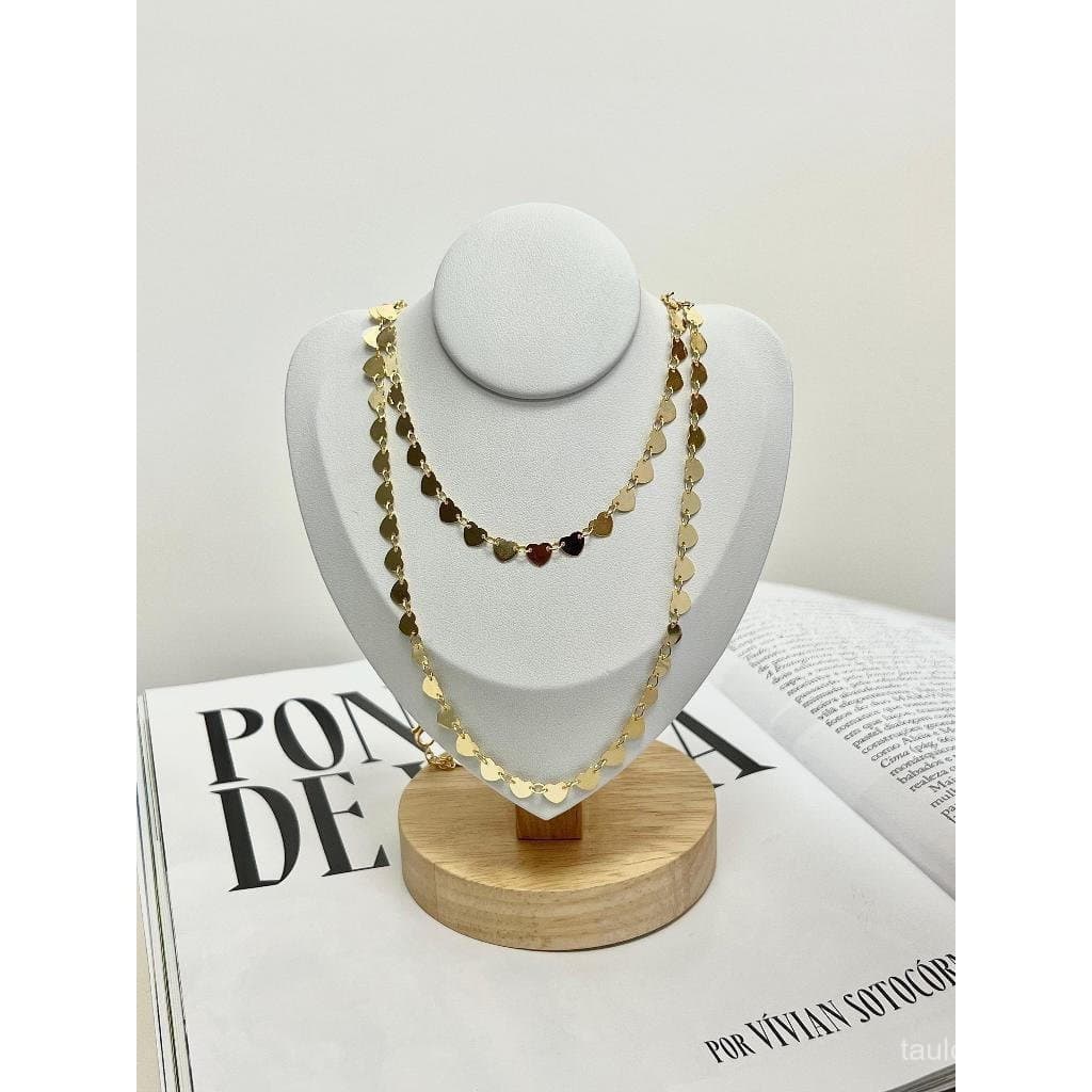 Maxi Colar coração + Choker Coraçãozinho Banhado a Ouro 18k