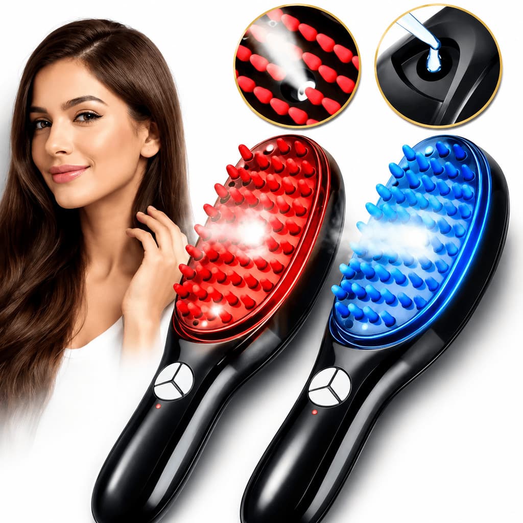 Escova Massageadora com Laser 2 em 1 – Tratamento Capilar e Antiqueda Cuidados Com O Cabelo Massageador Capilar