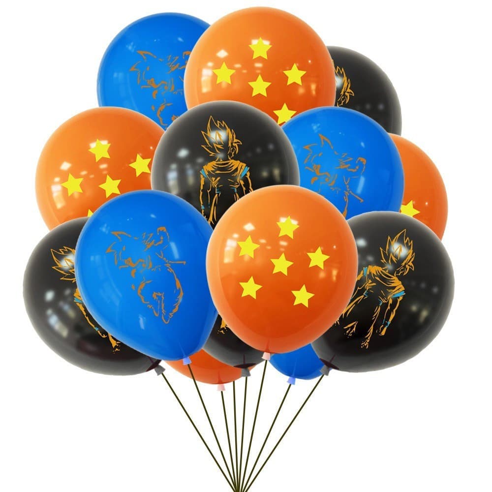7SYD 12pcs Balões de Látex de 12 Polegadas com Temática de Anime Dragon Ball Z para Decoração de Aniversário Infantil