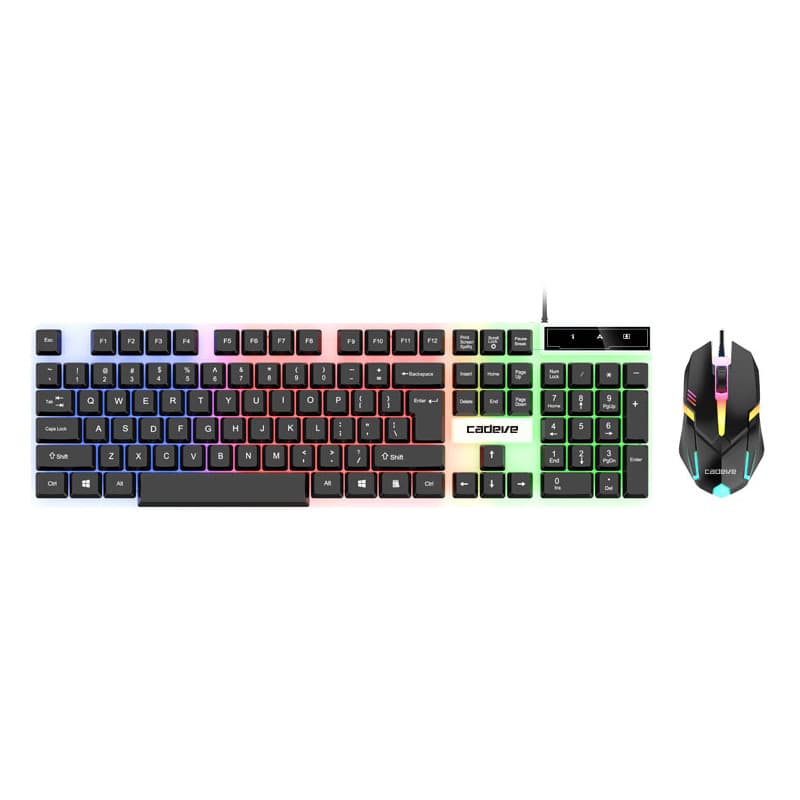 APAYADO LDK9122 Tamanho Completo 104 Teclas USB Teclado Para Jogos Mouse Combo Com Fio RGB Iluminação LED De 1600 DPI PC