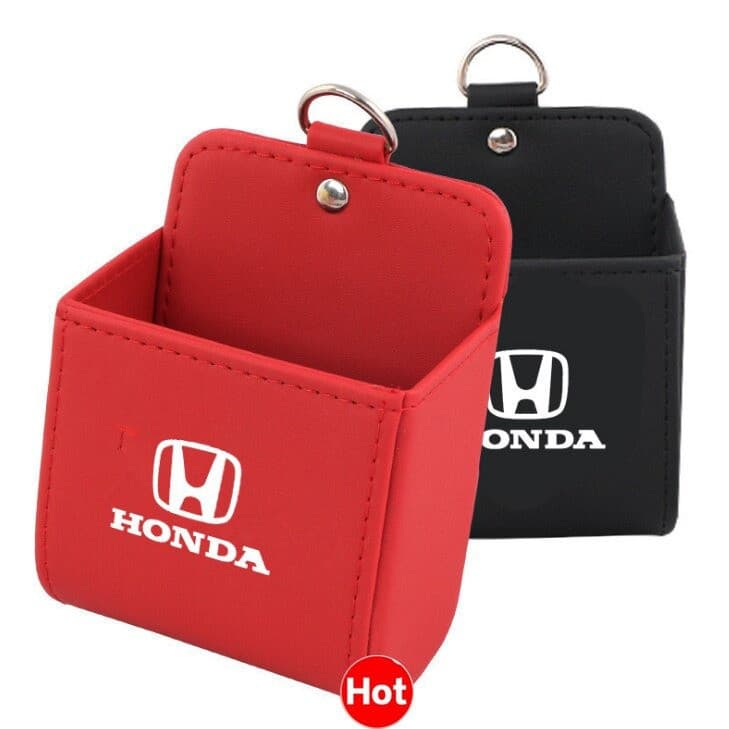 Caixa de Armazenamento para Carro, Suporte Suspenso para Saída de Ar, Bolsa Organizadora de Couro para Celular, para Hon