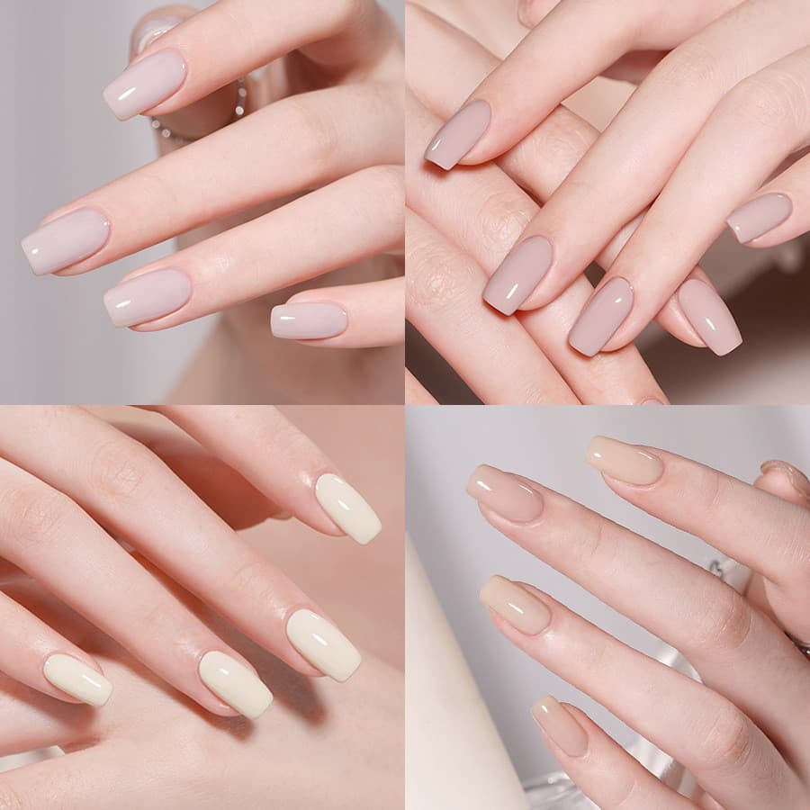 Cor sólida unha polonês cola Morandi gelo transparente cor Nude vermelho marrom fototerapia cola estilo suave branco est