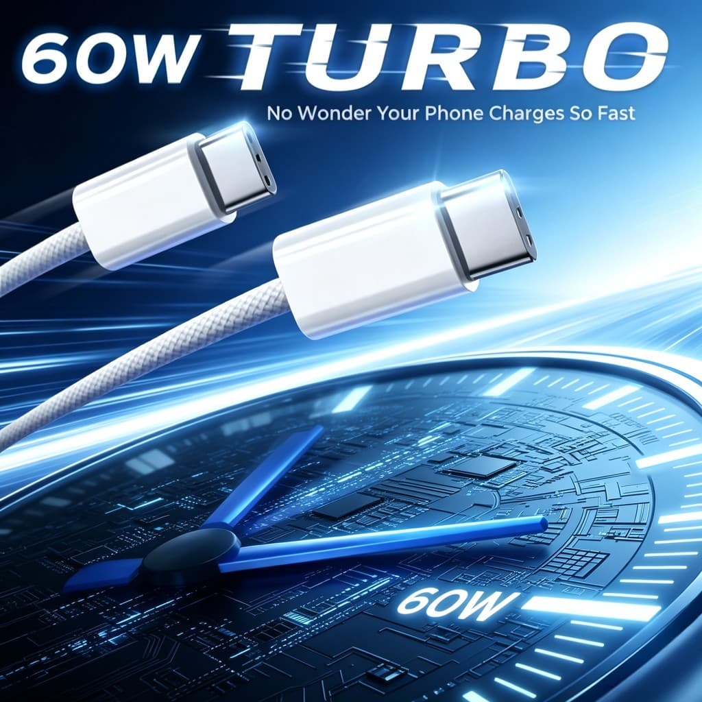 Cabo de iPhone 60W PD USB C cabo tipo c or compatível para iPhone 15 16 17
