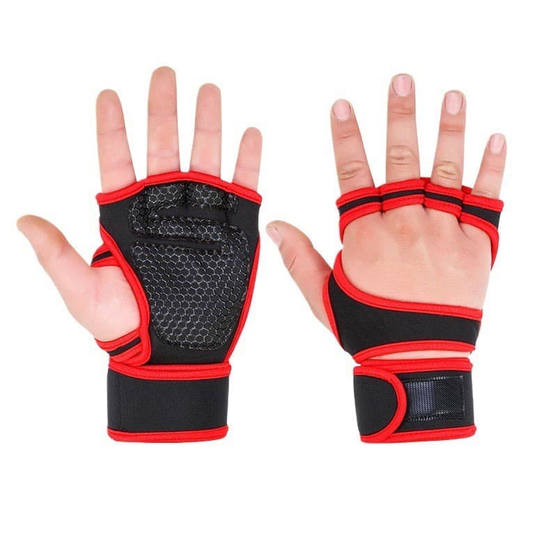 Luvas de fitness com pulseira para homens e mulheres, para treinamento esportivo ao ar livre, antiderrapantes, resistent