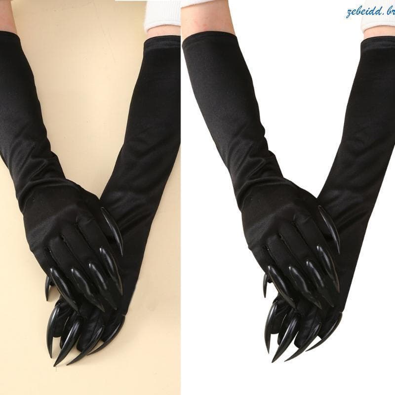 Adesivos de unhas de terror de Halloween, unhas compridas, fantasias de festa e KN7K