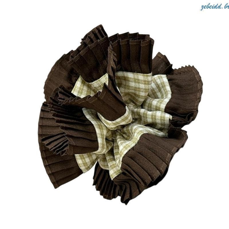 zebeidd Faixa de cabelo de dupla camada, elástica, com renda xadrez, faixa de cabelo para meninas, elegante, Orn V9MM