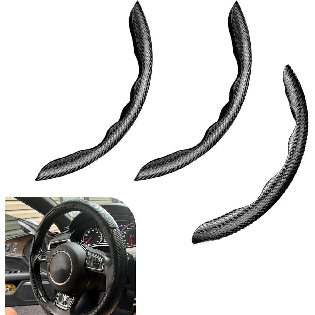 Capa De Volante De 3 Peças , Proteção Antiderrapante De Fibra De Carbono Para , Carro Homens/Mulheres , Design Segmentad