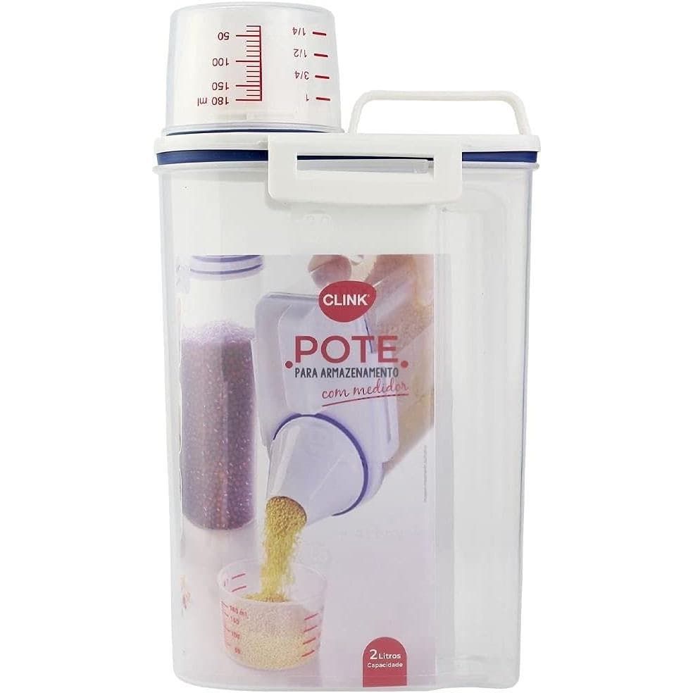 Pote Hermetico Armazenamento Bico Copo Medidor 2L