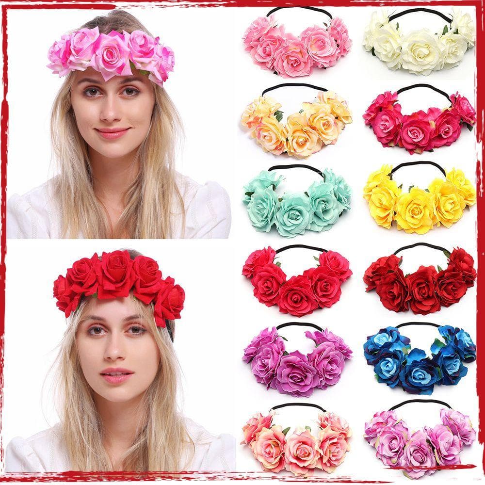 Rose Flower Garland Moda Feminina Festa De Noiva Headwear