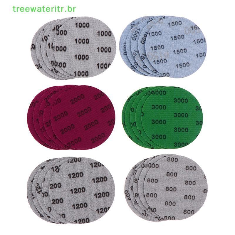 treewateritr 30 Unidades De 3 Polegadas 75 Mm Conjunto De Discos De Lixa 800-3000 Grão Molhado E Seco Gancho Laço Para M