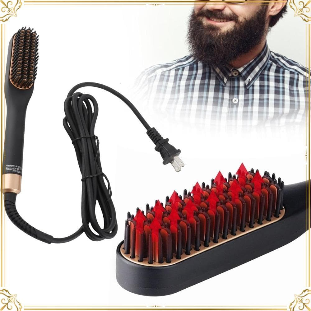 Escova Alisadora De Cabelo , Aquecimento PTC 43 Alisadores De Barba Para Dentes , 360 ° Pente Aquecido Com Cabo Giratóri