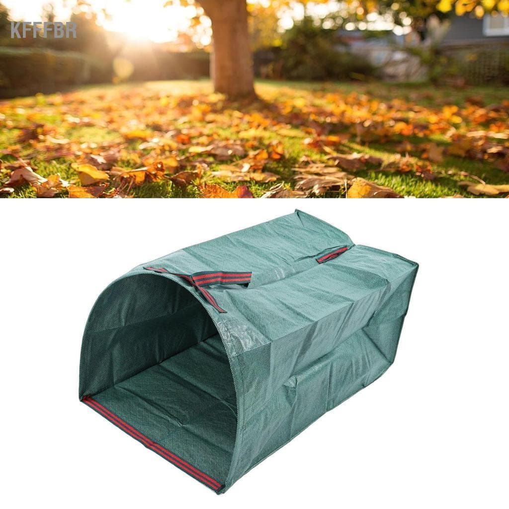 Kfffbr Saco de folhas de grande capacidade, tipo pá de lixo, coletor de resíduos de jardim dobrável com alças fortes,