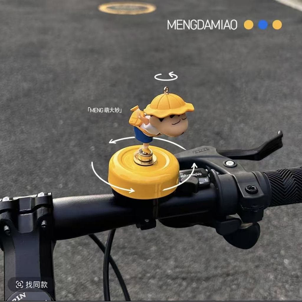 Campainha de bicicleta infantil de desenho animado, super alta, amarela, acessório decorativo para bicicletas de equilíb