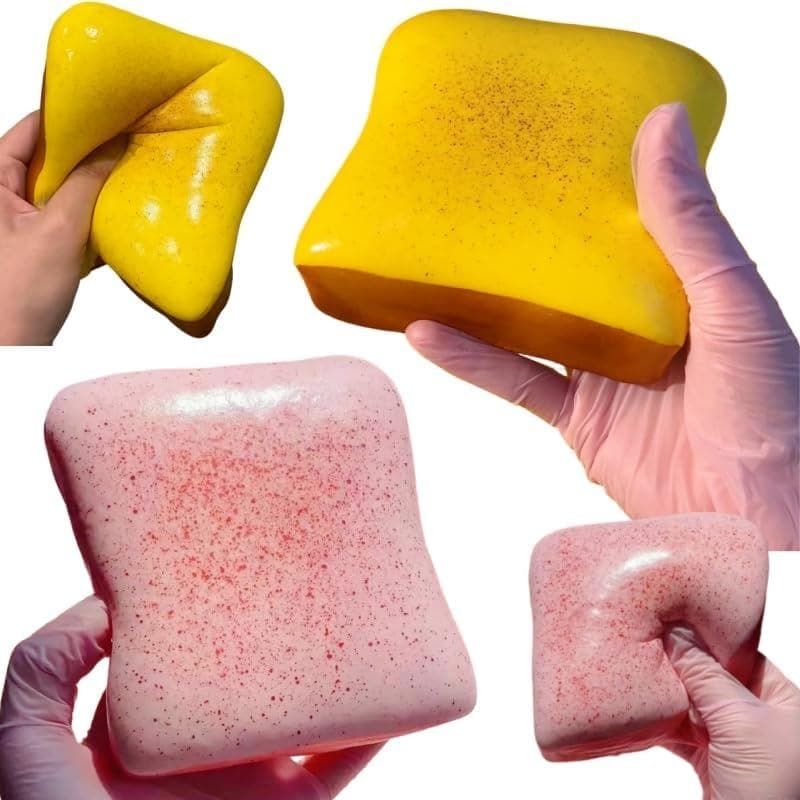 2 Pçs Manteiga Pão Alívio Do Estresse Mole-Ultra Macio Lento Subindo Squishies Ferramentas Fidget Para Adultos , Ansieda