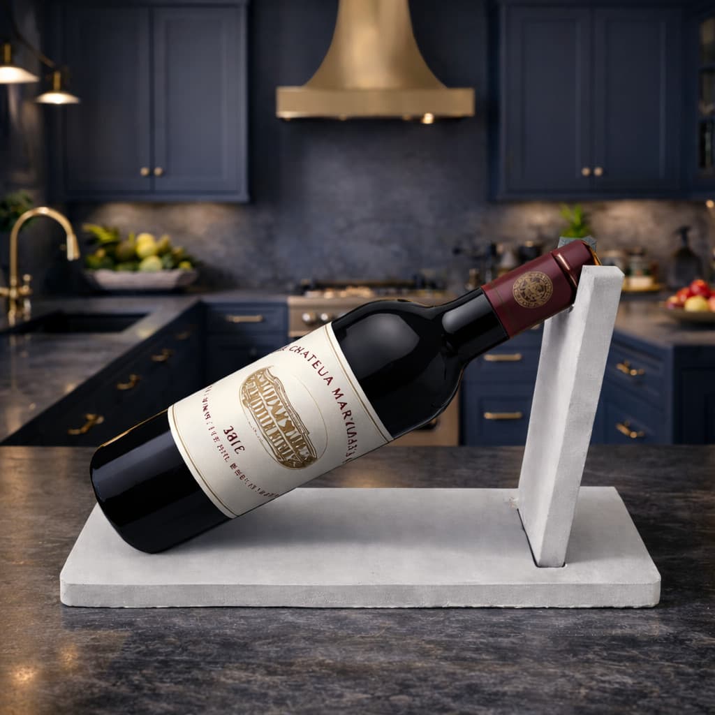 Suporte para Garrafa de Vinho em Concreto Moderno e Elegante