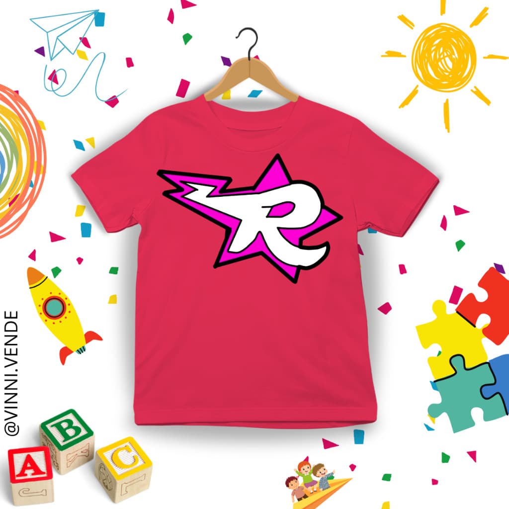 Camiseta Infantil Emilly Vick Moda Juvenil Camisa 100% Algodão Menina e Menino Dos Rosa