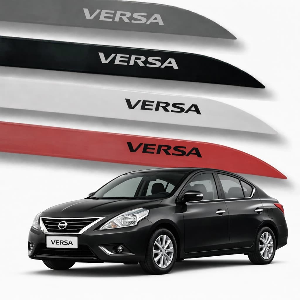 Friso Lateral Porta Nissan Versa Preto Premium  2019 A 2022