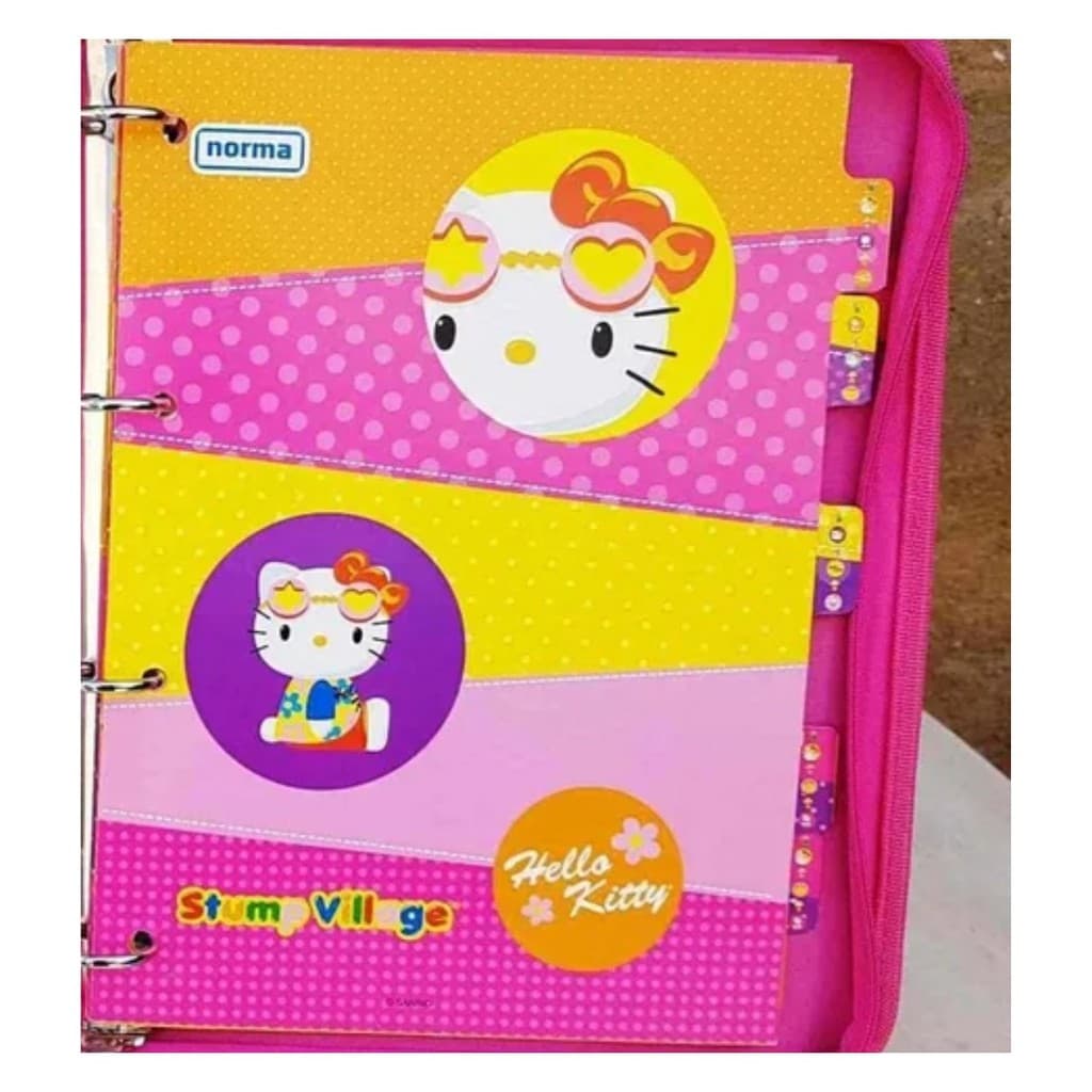 Divisórias Para Fichário 9 Matérias Hello Kitty Village