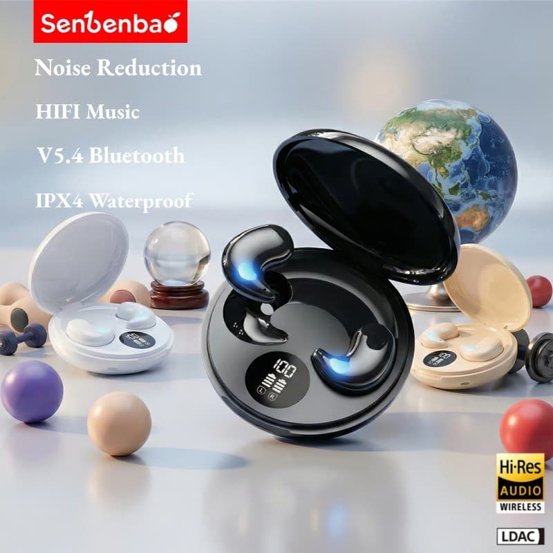 SenbenbaoY29/N49/M25/W30/G11 Fones De Ouvido TWS Sem Fio Bluetooth Gaming Headphone Som Estéreo HIFI Display LED HD Com