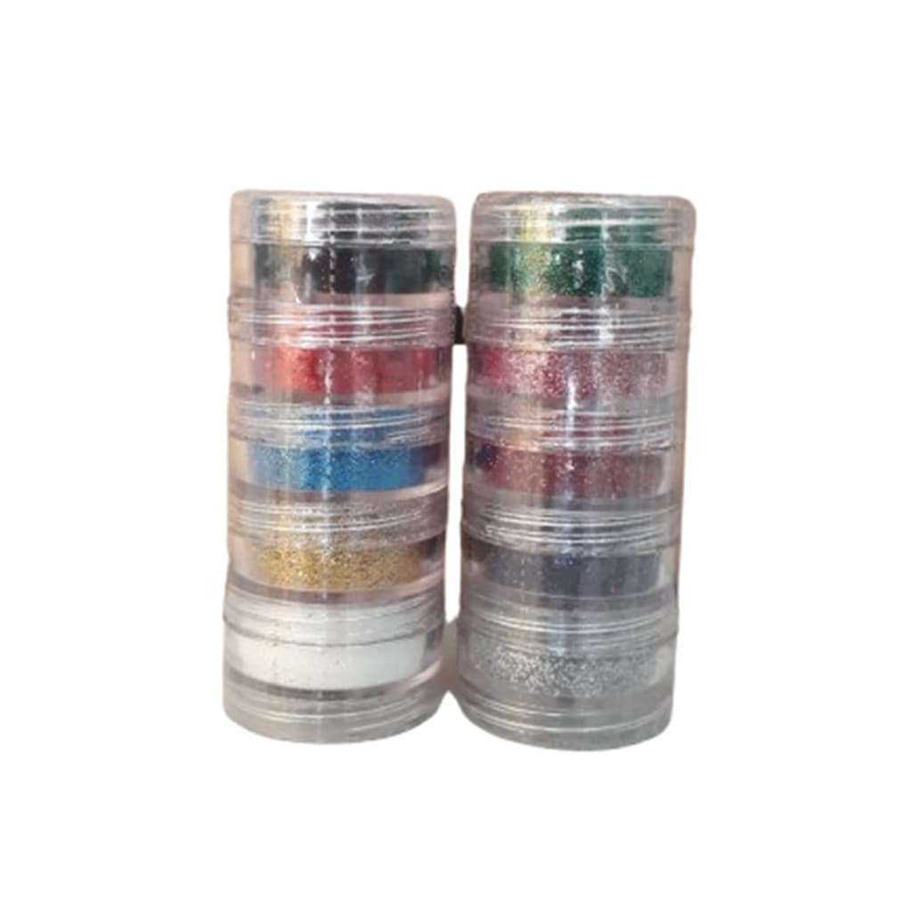 Kit 2 Torres Glitter Po 10 Cores Primarias E Secundarias