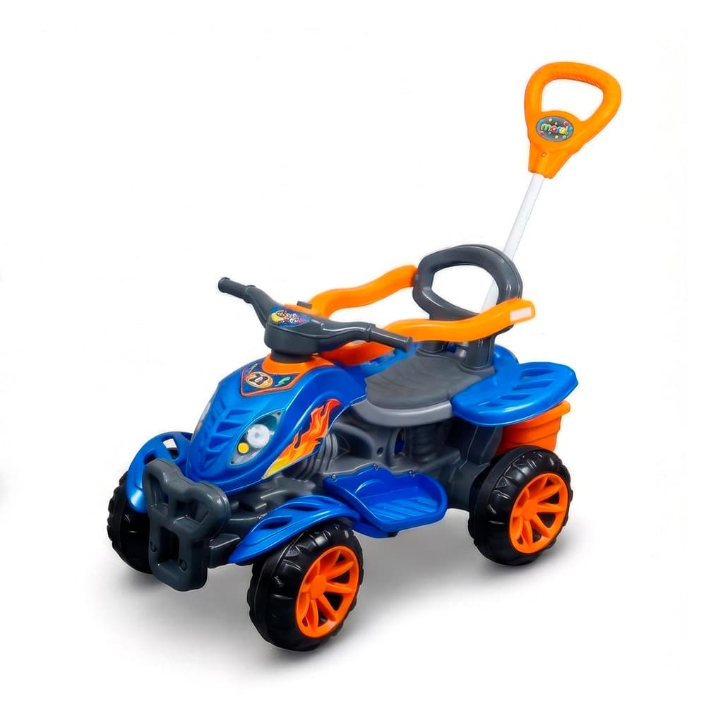 Carrinho de Passeio Infantil Quadriciclo Wheels Maral Motoquinha com Pedal Empurrador e Buzina