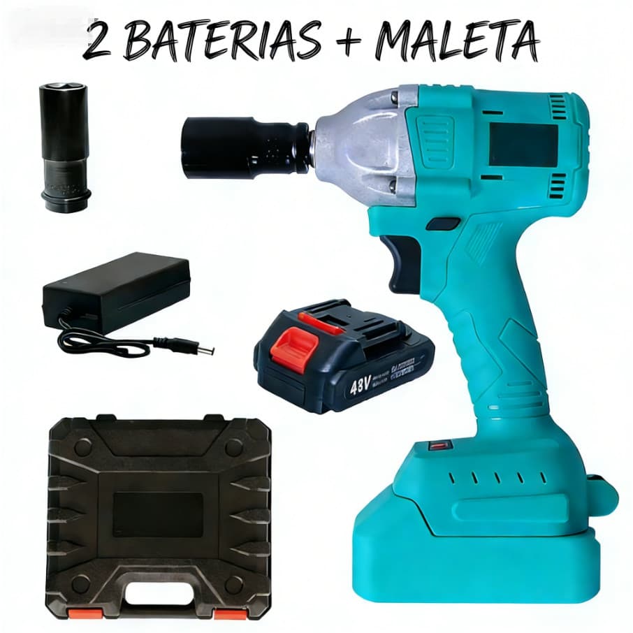 Chave Impacto 48V 2 Baterias 1/2" | Parafusadeira Reforçada Bivolt Portátil
