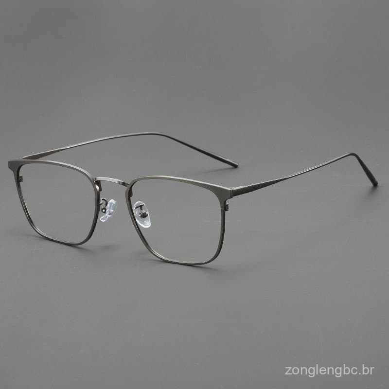Nova Moda Metal Quadrado Óculos Quadro Masculino Anti Luz Azul Lente Transparente Ópticos