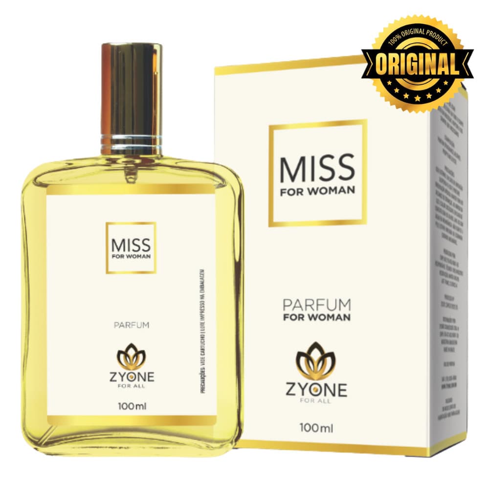 Miss Zyone Cosméticos Feminino Parfum 100ml Alta Fixação 25% Essência Premium