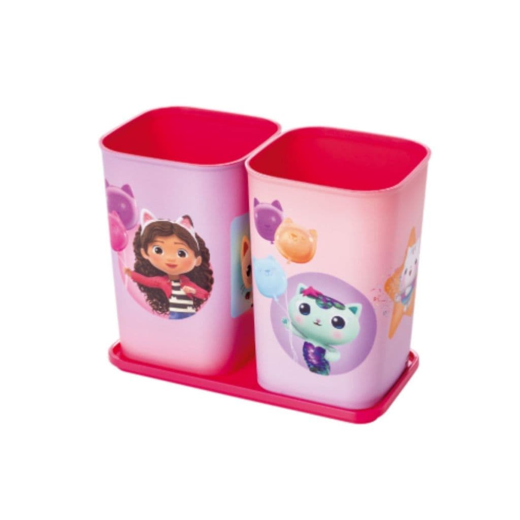 PORTA CANETAS ORGANIZADOR MESA CASA MAGICA GABBY 3PCS DECORATIVO INFANTIL