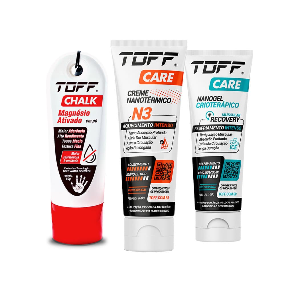 Kit Toff Care N3 Creme Nanotérmico 100g + Nanogel Crioterápico 100G + Magnésio Em Pó Com Dosador 60g