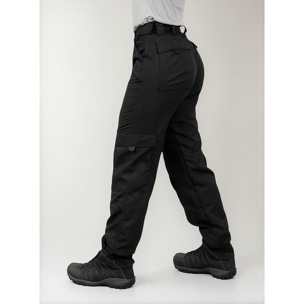 Calça tática Cargo  Militar Preta Feminina 6 Bolsos Peca Trilha Leve