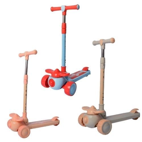 Patinete Infantil Roda LED 3 Níveis Seguro 3 Rodas Altura Ajustável Freio Traseiro