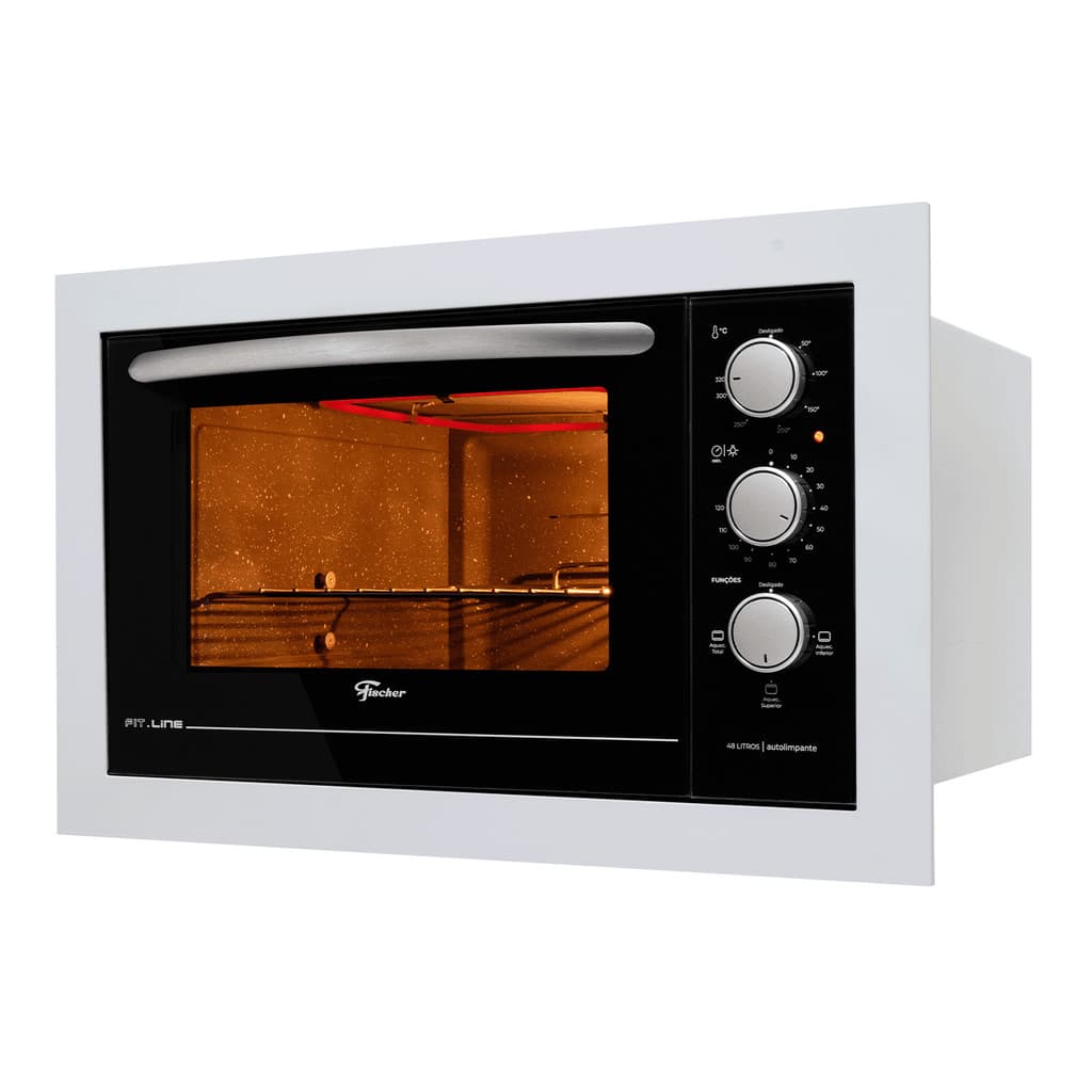FORNO ELETRICO FISCHER FIT LINE EMBUTIR 48L BRANCO 127V