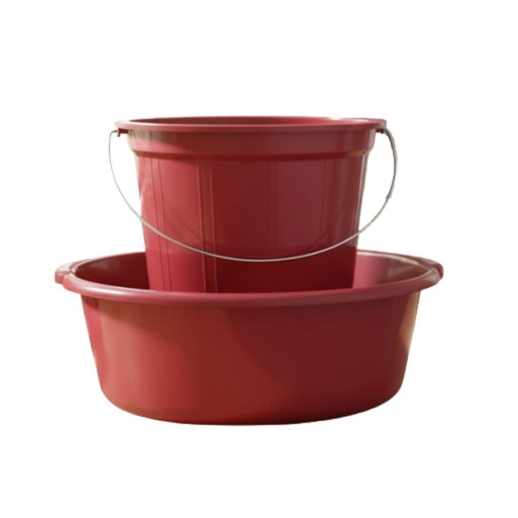 Kit Bacia 6,5 litros e Balde7 litros Plástico Resistente Limpeza Cozinha mais Vendido Lavanderia