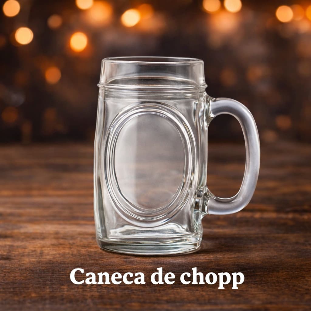 Caneca de Chopp - 350ml - Vidro Grosso – Super Resistente e Estilo Tradicional