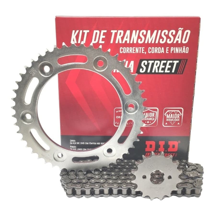 KIT RELAÇÃO TRANSMISSÃO DID BROS 160 / XRE190 16 A 22 SEM RETENTOR
